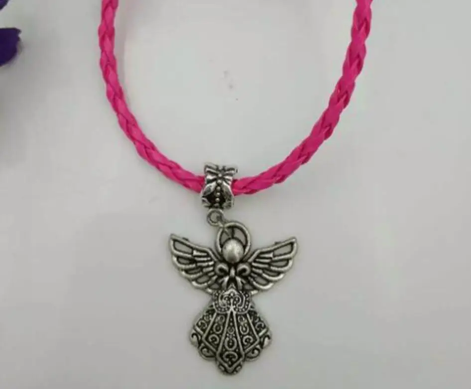 10 шт./Лот подвеска в виде ангела смешанный кожаный шнур браслет сделай сам