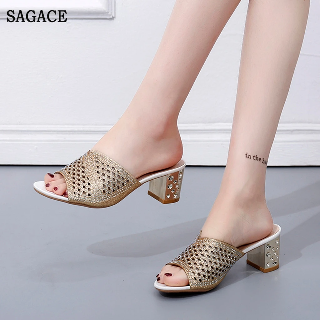 Сандалии SAGACE женские с открытым носком богемные босоножки кристаллами