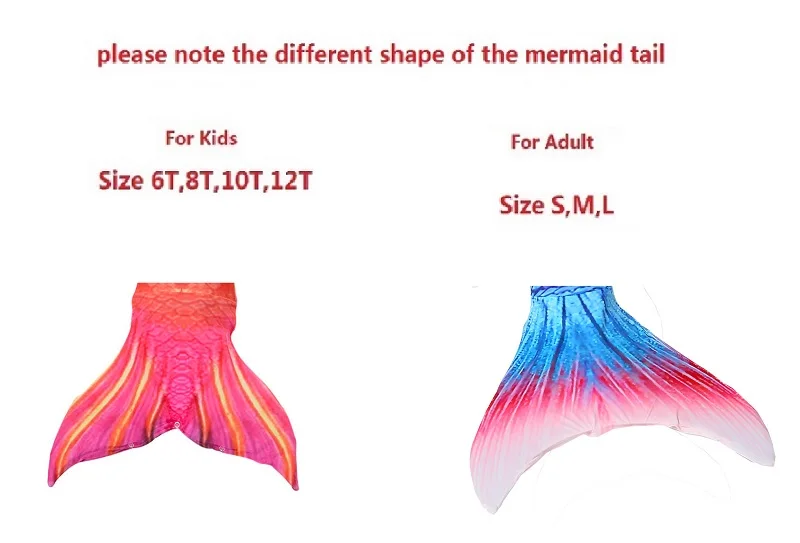 Купальный костюм русалки для девочек цвет синий розовый хвосты плавания Костюм