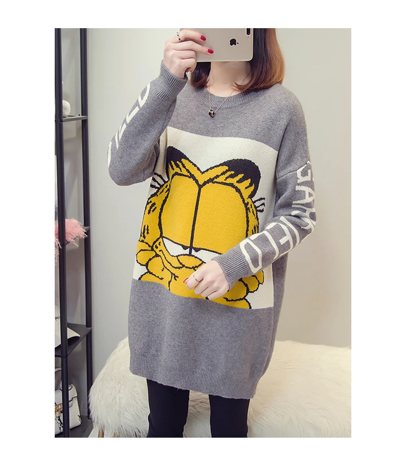 9885# толстые теплые кофты для грудного вскармливания с рисунком кота, осенне-зимние рубашки для кормления беременных женщин, свободные топы для беременных