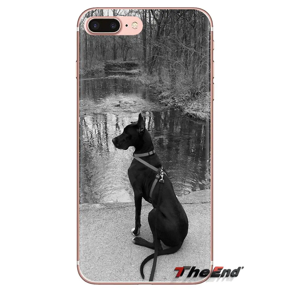 ТПУ силиконовый чехол черный большой немецкий дог художественный принт для Huawei G7