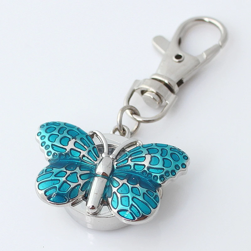 Metal Watch Mini Watches Brand New Fashion Crystal Butterfly Pocket Pendant Key Ring Chain Quartz Dress + Gift Bag GL36K | Наручные часы