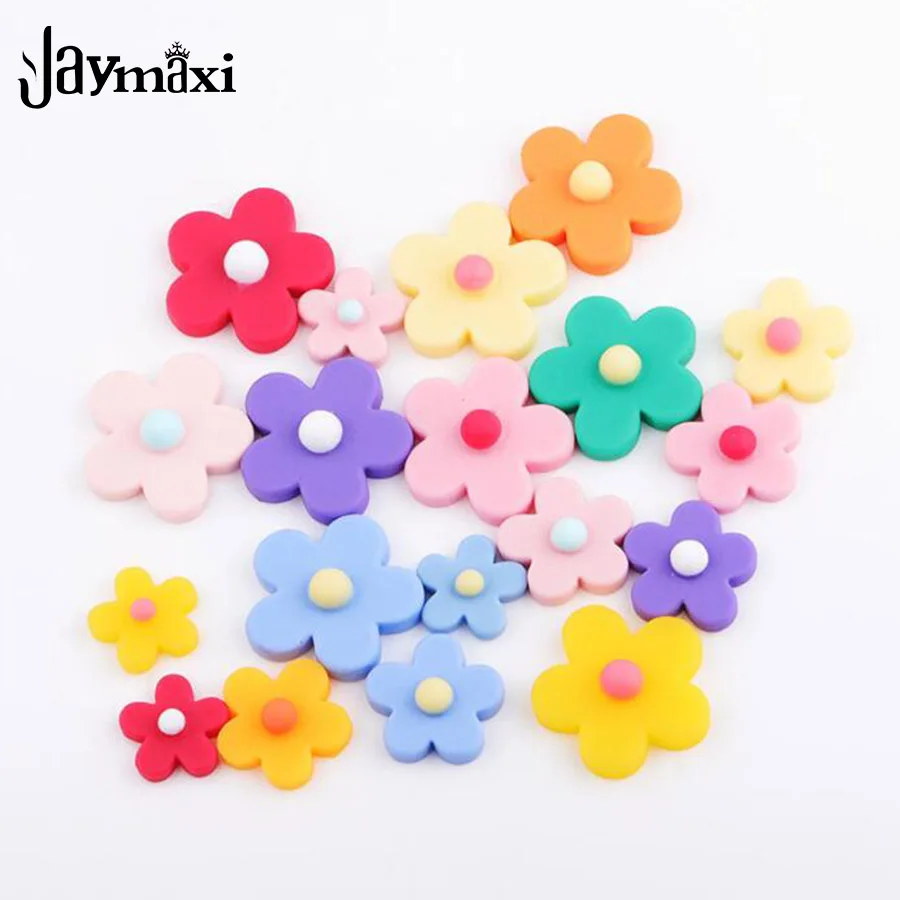 

Jaymaxi Подсолнух DIY Смола DIY Ювелирные изделия фурнитура для волос 15/18/25 мм разделители детские ювелирные изделия 100 шт./лот