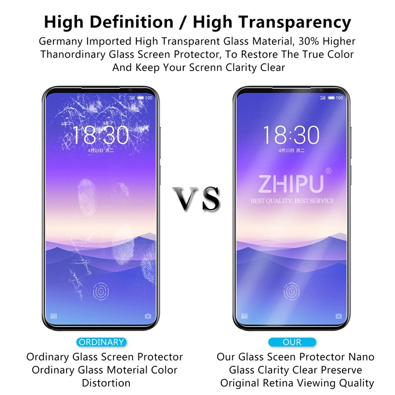 2 шт закаленное стекло для Meizu 16s протектор экрана 2.5D 9H Премиум Закаленное