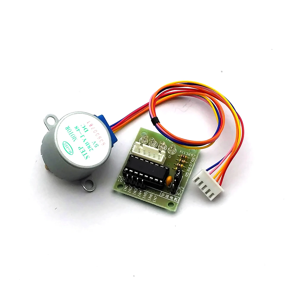 5В 4-фазный 28YBJ-48 DC шестерни шаговый двигатель + UL2003 плата драйвера тестовая для