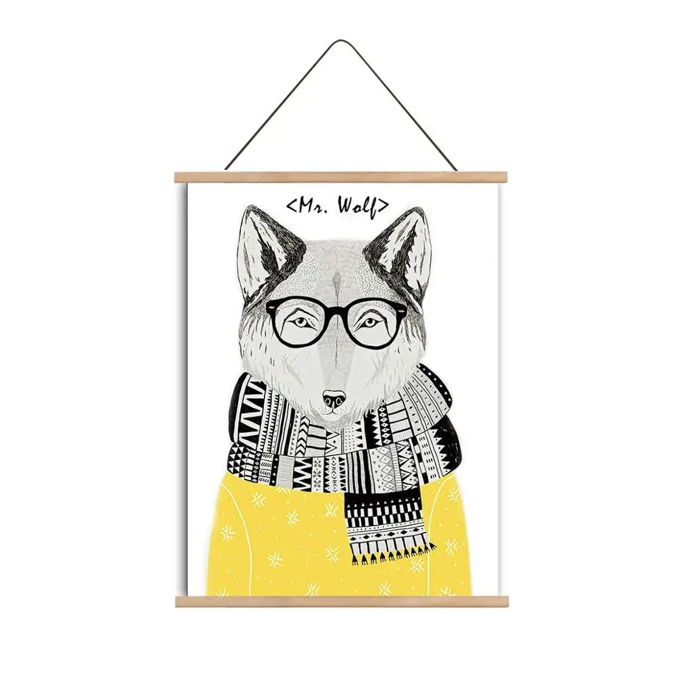 Скандинавское искусство волк холст постер картина мультфильм изображение