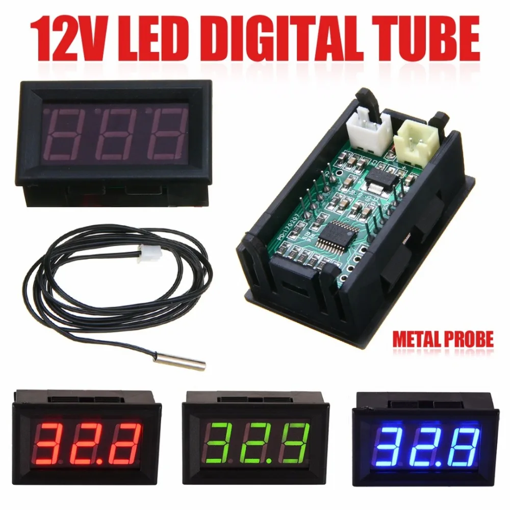 Mayitr DC 12V светодиодный цифровой термометр 50 ~ 110 датчик температуры детектор Датчик