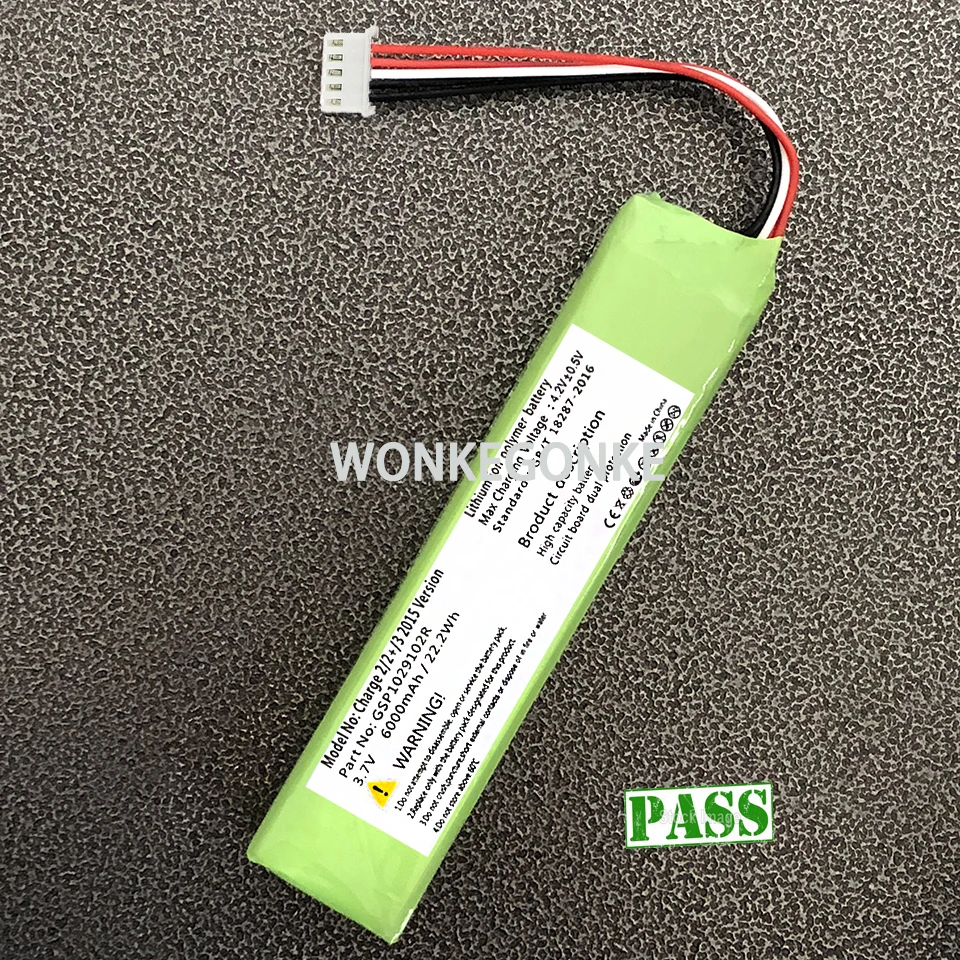 Аккумулятор WONKEGONKE 6000 мАч для JBL Charge 2 Plus + charge 3 2015 2016 стандартная версия GSP1029102A