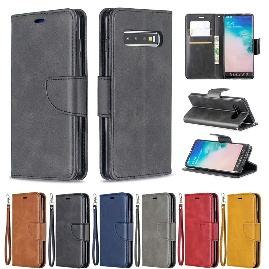 Чехол книжка из искусственной кожи для Samsung Galaxy S9 S10 E A10 A20 A30 A50 A70 A20E M10 M20 M30 J4 J6 A7 A6 A8