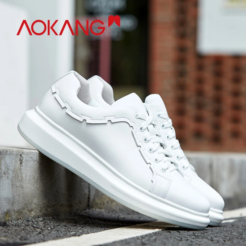 AOKANG 2019 New Arrival Spring Summer casual shoes men platform white Ins Hot Sale Sneakers comfortable breathable | Обувь
