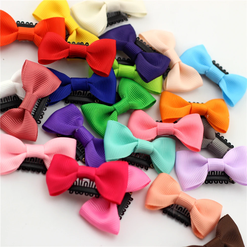 

10pairs 2" Small Clip Girls Mini Hairpin Solid Color Ribbon Hairbow Clip Hairpins Snap Clips Kids Hairpin Little Bow