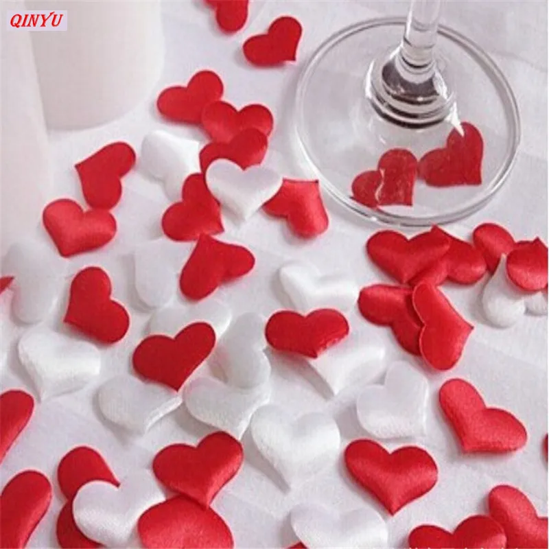 DIY Сатин в форме сердца тканевый искусственный цветок лепестки 1000 шт./компл.