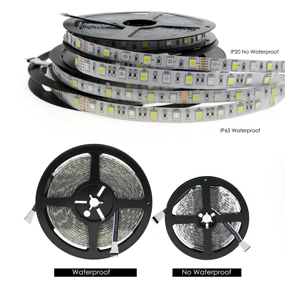 Светодиодная лента 5050 DC 12 В RGB + белый/RGB теплый белый 60 светодиодов/м 5 м
