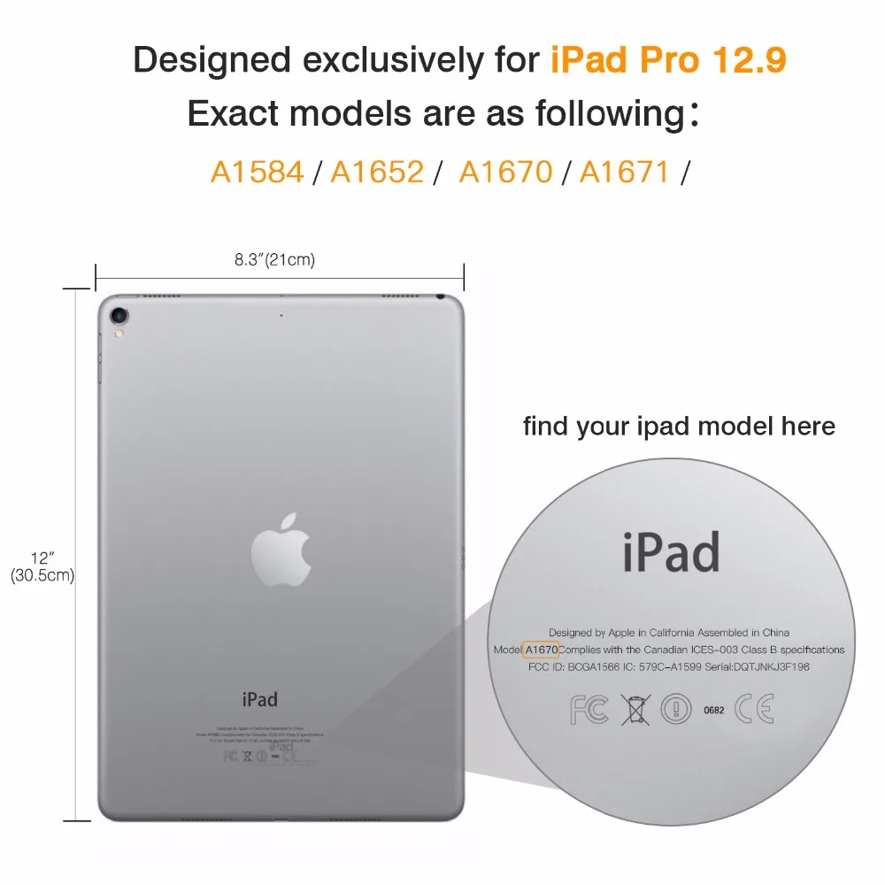 Чехол MoKo для iPad Pro 12,9 / с держателем карандаша Apple-тонкий легкий смарт-чехол с подставкой и функцией автоматического пробуждения