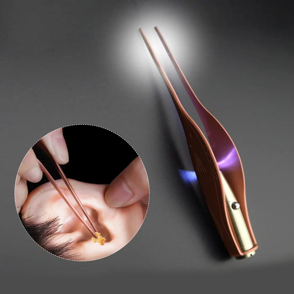 Светодиодный нцет для ушей со светодиодным фонариком инструмент из нержавеющей