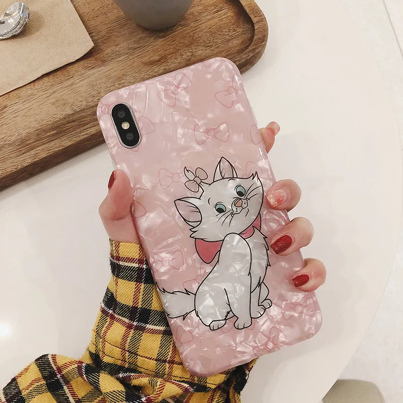 Милый розовый чехол для телефона Marie Cat s для iphone 11 Pro Max чехол для iphone XS MAX XR X 6 6S 7 8 Plus задняя крышка милый забавный чехол - Цвет: 1