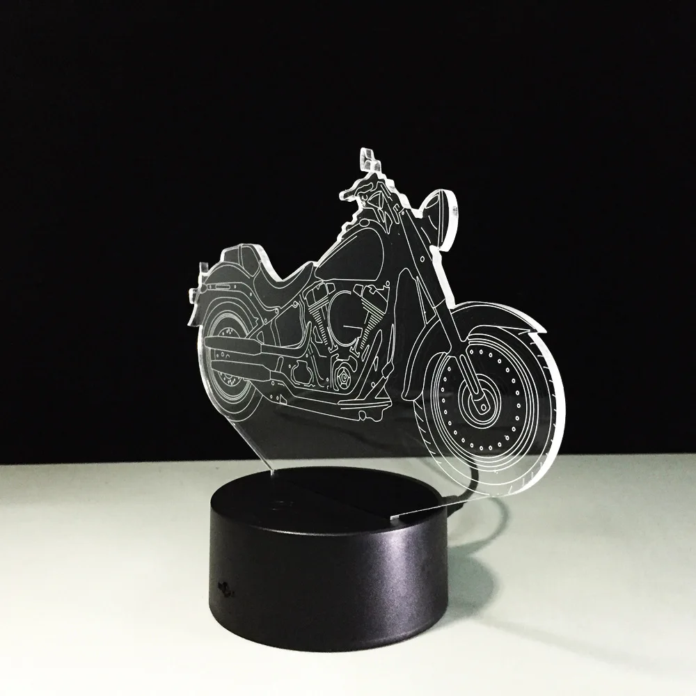 Двигатель Форма USB 3D светодиодный светильник, ночник акриловая настольная лампа сенсорный 7 цветов Изменение цикла сна Lamparas светильник для подарка