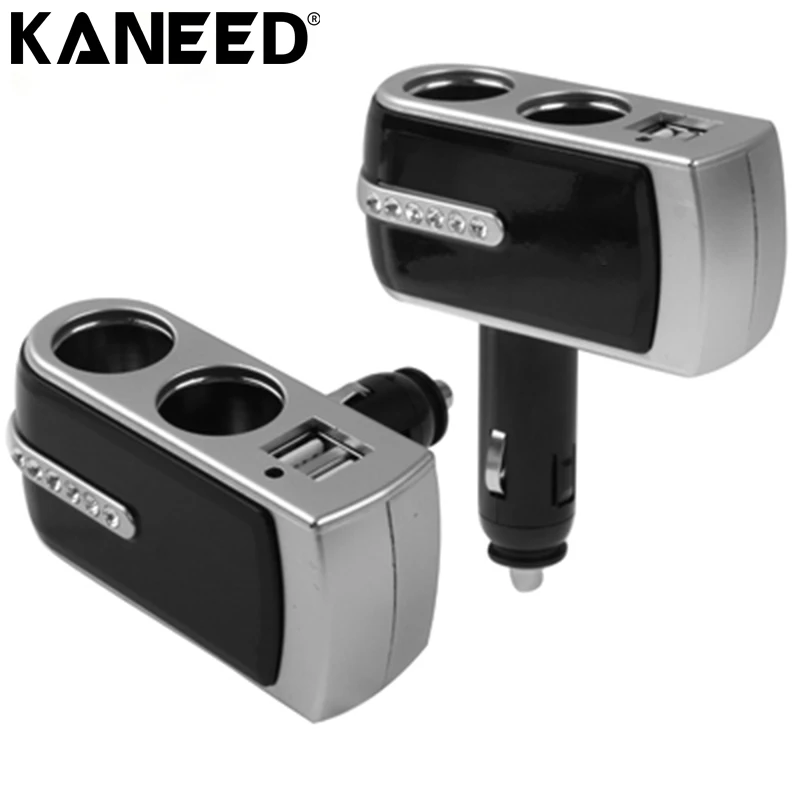 Kaneed 12 V 24 Dual USB Автомобильное зарядное устройство 5V Twin Зажигалка для сигарет