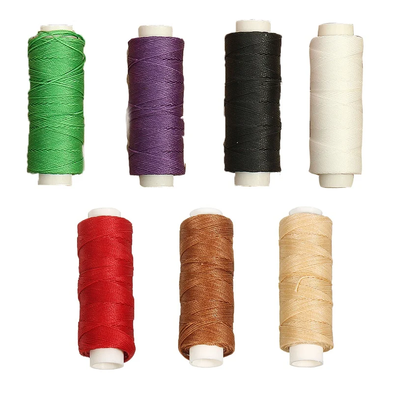 Топ прочный 50 м 0,45 мм круглый кожа Вощеная моток веревки для DIY инструмент для рукоделия ручной полиэстер шить нитки многоцветный