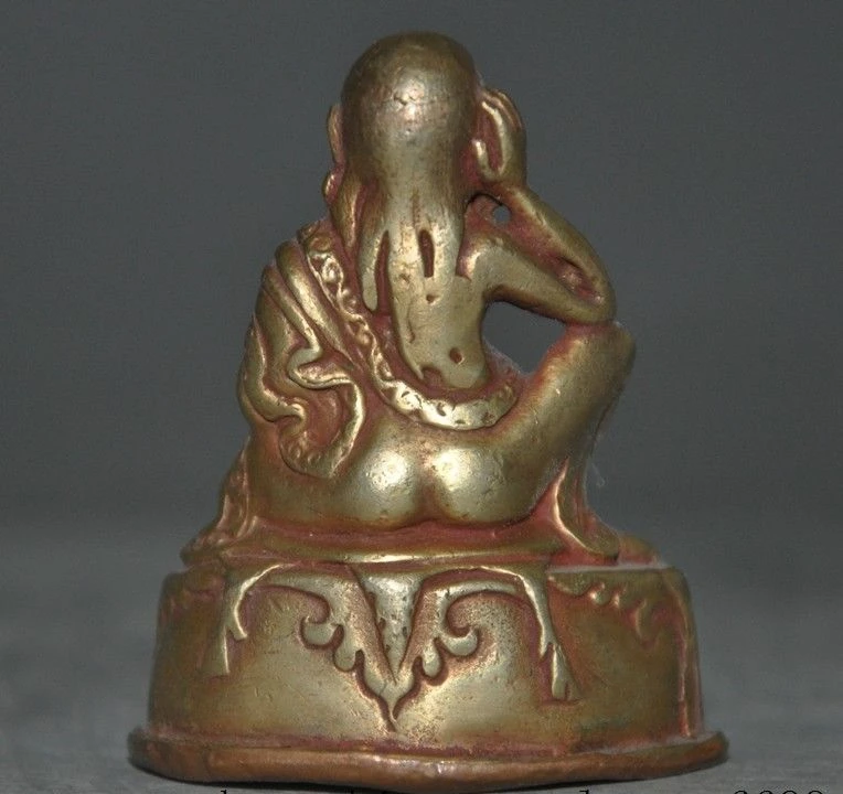 Тибетская Буддийская бронза 24К Золотой обитель миларепа Будда статуя головы