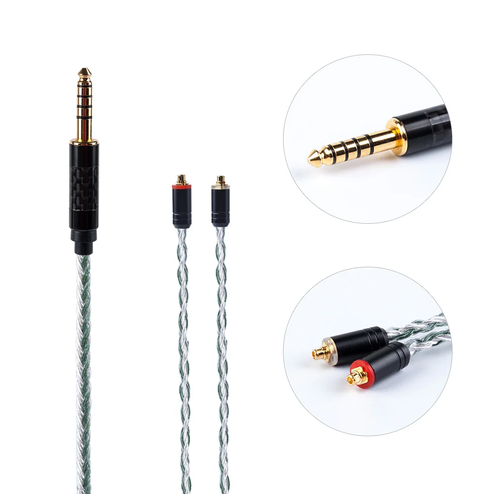 MMCX4.4 HiFiHear 16 Core посеребренный балансный кабель 2,5/3,5/4,4 мм с MMCX/2pin/QDC разъем для ZS10 Pro AS10 AS16 ZSN C12 BL-03 - Цвет: MMCX4.4