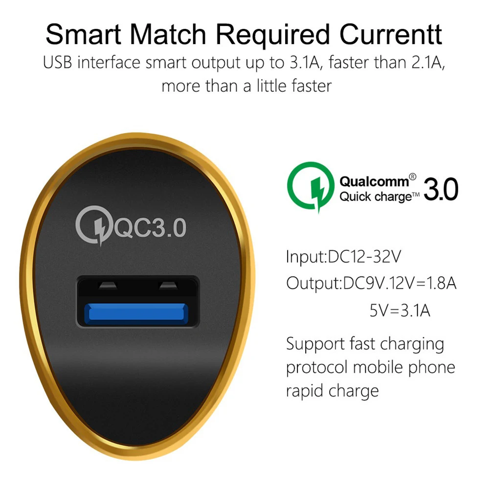 Автомобильный Зарядное устройство QC 3,0 адаптер быстрой зарядных порта Usb для автомобиля Зарядное устройство 3.1A зарядных порта USB для автомобиля Зарядное устройство Комбинации комплект с 3-в-1 быстрое автомобильное кабель для зарядки телефона