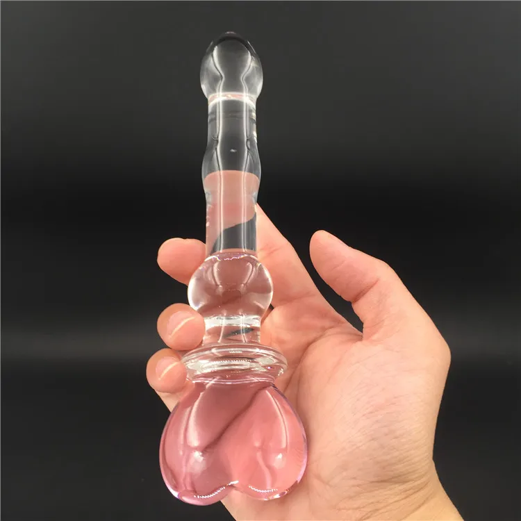 Unisex Heart-shaped Pull Ring Glass Dildo Anal Beads Male Prostate Massager Woman's G-spot Stimulator Adult Products Sex Shop | Красота и