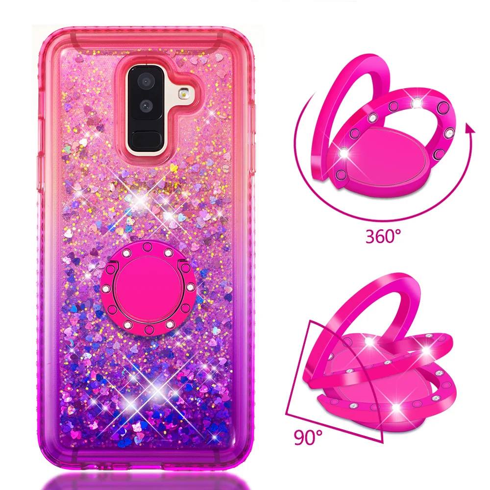 Кольцо алмазные наклейки на ногти сердечки чехол для Samsung Galaxy A5 2017 A6 Plus A7 A9 2018