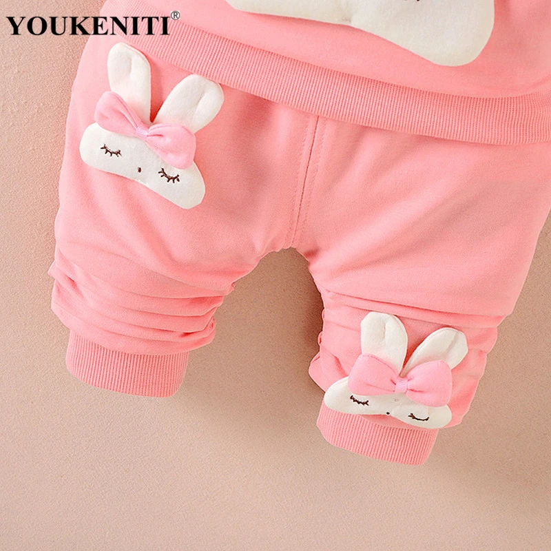 YOUKENITI Детские Гирс Newborn 3T милый кролик хлопок 2 шт./компл. пальто + брюки акция для