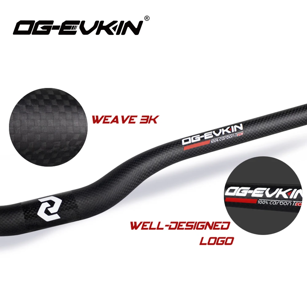 

OG-EVKIN Full Carbon Handlebar mtb flat bar 3K matt Bike handlebar 31.8mm 3k Bicycle Flat bar and rise bar 620 640 660mm Parts