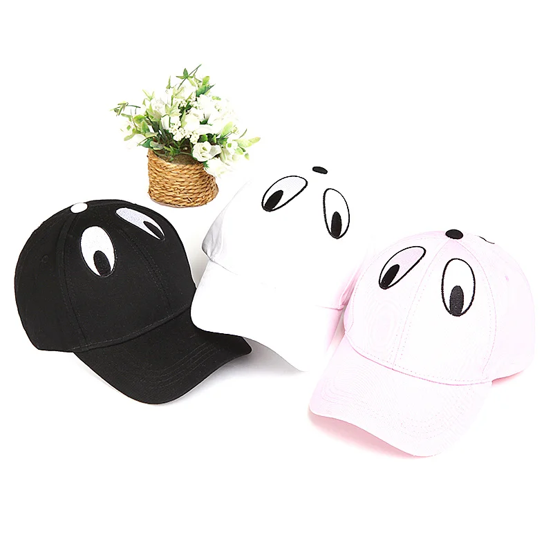 2017 Новый Большой Глаз мультфильм вышивка бейсболки гольф cap SNAPBACK пара бент шляпа