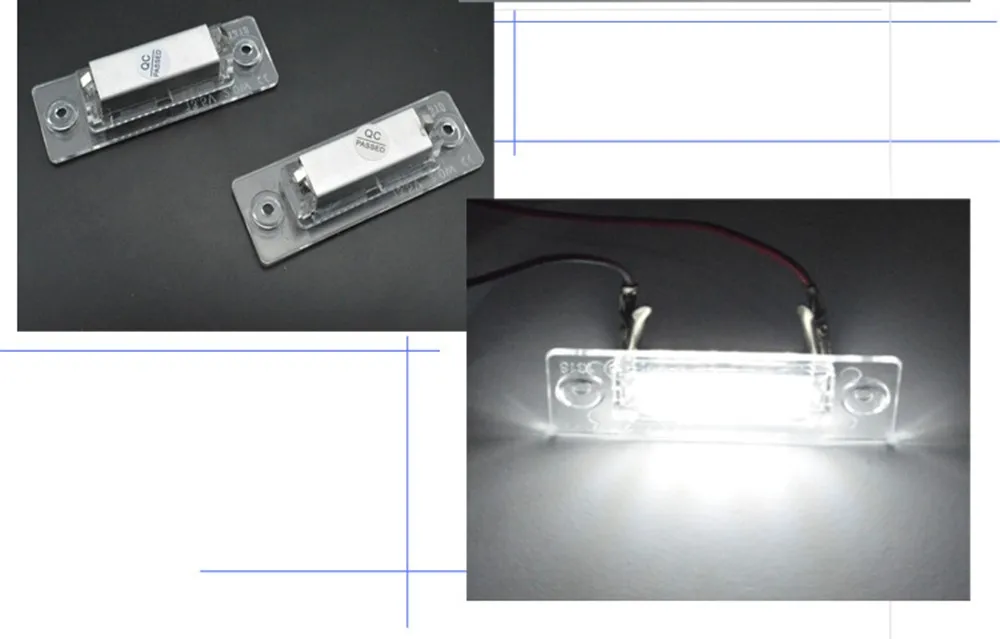 Car flashing 2Pcs License Number Plate Light Lamp 18-LED For VW/Caddy/Transporter/Passat/Golf/Touran/Jetta Skoda No Error | Автомобили и