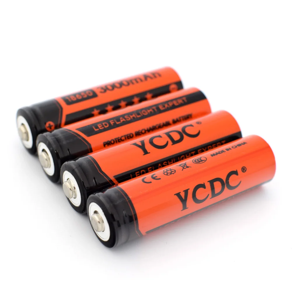 YCDC 2 шт литий-ионные 18650 аккумуляторные батареи 3,7 V 3000mAh литиевая батарея для 3,7 v power Bank фонарик батарея+ Batery Box