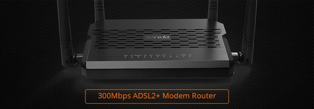 Tenda D305 wifi роутер ADSL2+ модем беспроводной роутер WI-FI роутер английская прошивка 300 м WI-FI роутер с USB 2,0 портом