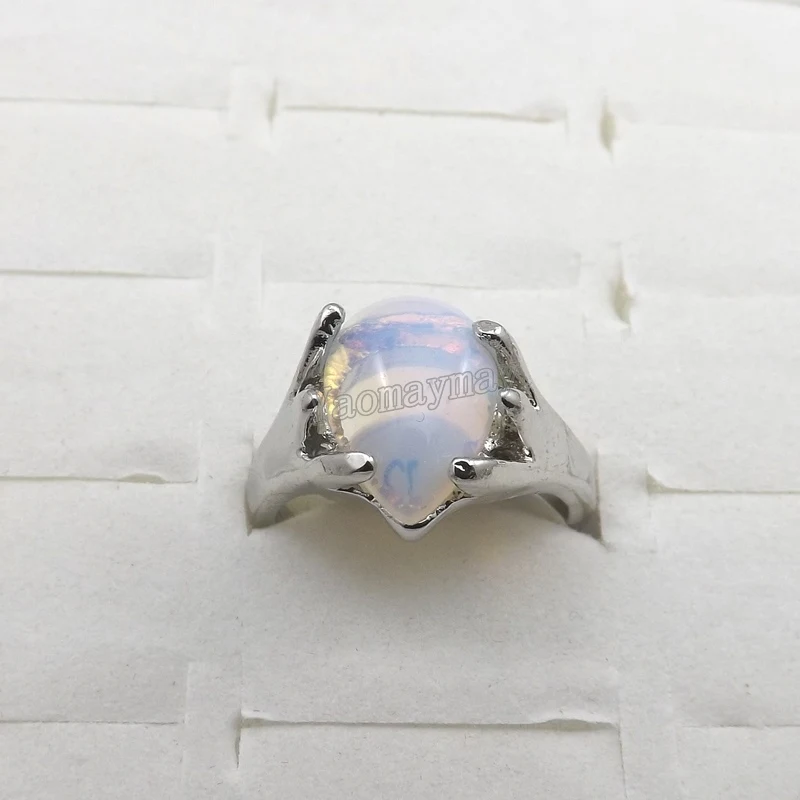 Кольца с натуральным опалом, модные ювелирные изделия, женское кольцо Bague, 50 шт