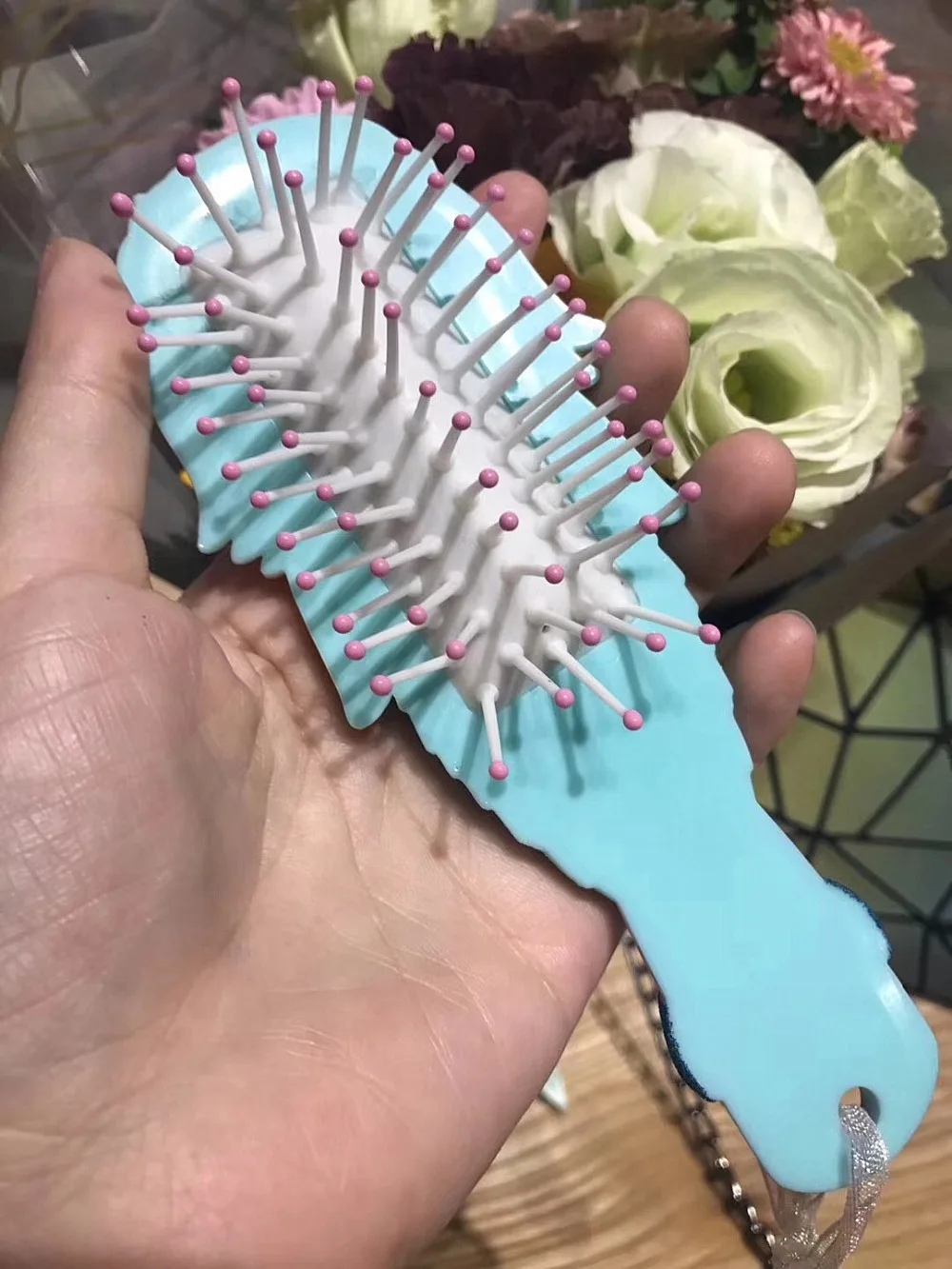 Дисней Принцесса замороженная щетка для волос brosse cheveux Kids нежная Антистатическая щетка кудрявый клубок Русалка щетина ручка Клубок Расческа