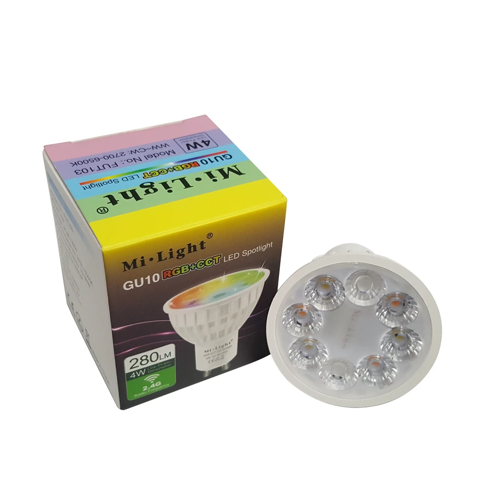 Milight GU10 85-265 в MR16 точечный свет DC12V 2,4 г беспроводная затемняемая светодиодная RGB Лампочка+ CCT Светодиодный прожектор умная Светодиодная лампа украшение дома