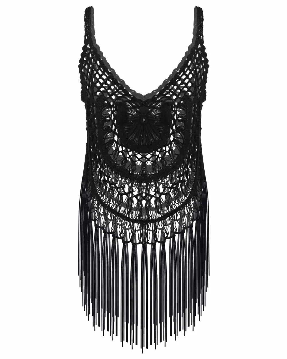 Горячая Распродажа пляжный стиль сексуальный черный кружевной топ на тонких