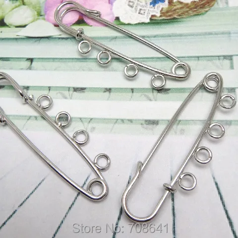 50x15mm Kilt Pins Blank Base Brooches Clip with 4 Loops Safety-pins DIY Findings Multi-color Plated | Украшения и аксессуары