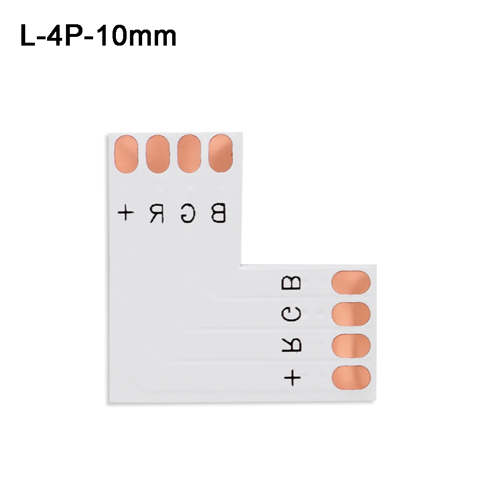 5 шт. L T X форма RGB RGBWW Светодиодная лента Угловой коннектор; pcb; плата 8 мм 10 мм 12 мм 2pin 3Pin 4pin 5pin 6Pin одноцветная RGB RGBW - Цвет: L-4P-10MM