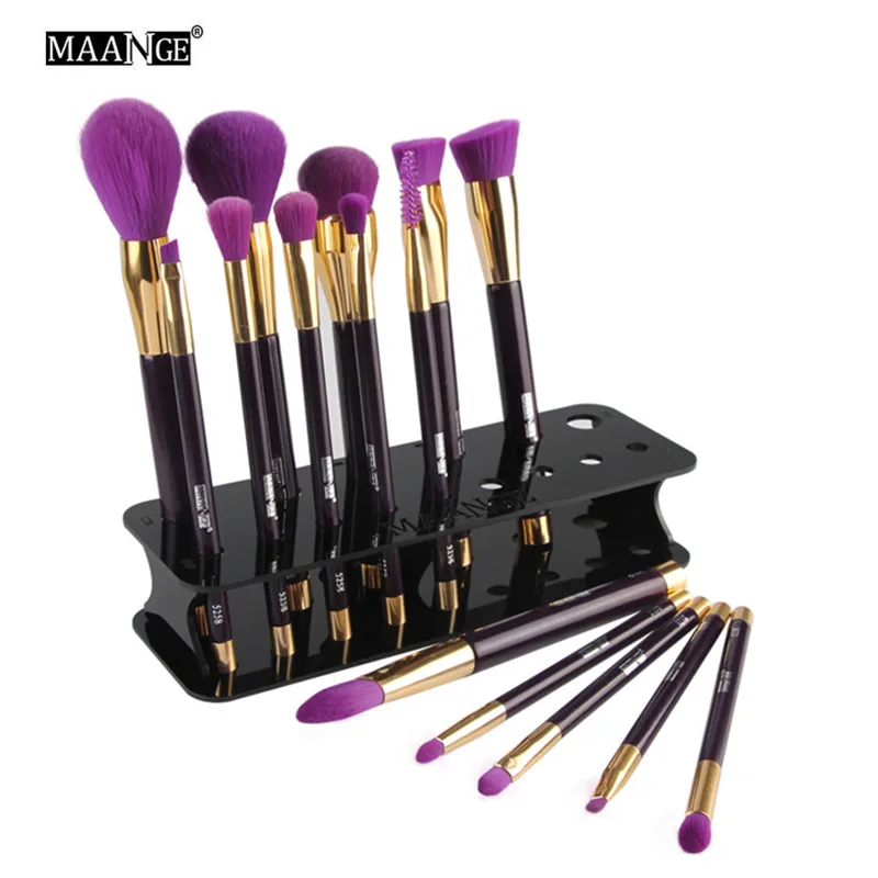 

MAANGE 15 Holes Acrylic Make Up Brushes Organizer Drying Rack Shelf Display Dryer Holder Storag Case Cosmetic Tool 20#702