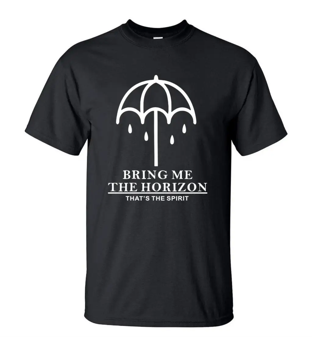 Novetly футболка с надписью BRING ME THE HORIZON, модные футболки с коротким рукавом и круглым вырезом, мужская повседневная Уличная одежда, топы в стиле хип-хоп - Цвет: Черный