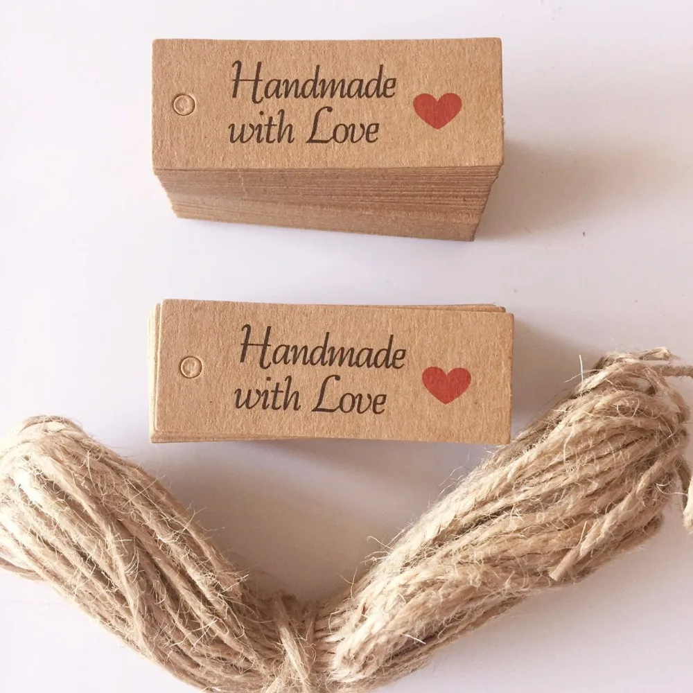 

100 шт., бумажные салфетки ручной работы с надписью «With Love»