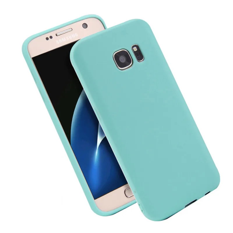 Силиконовый чехол для samsung galaxy S8 S9 плюс S6 S7 edge Note 8 A8 плюс C5 C7 C9 Pro J2 J3 J5 A310 A5 A7 роскошный чехол для телефона - Цвет: Небесно-голубой