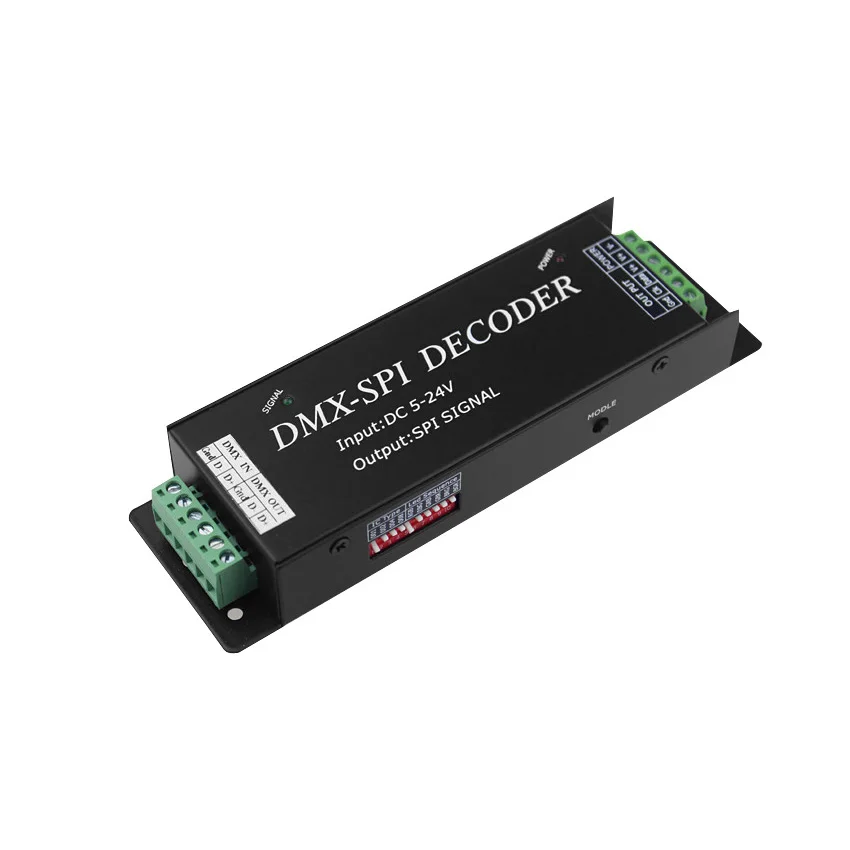 DC5 24V DMX SPI декодер вход Dmx 512 выход сигнала переключатель поддержка WS2801 WS2811 WS2812b RGB