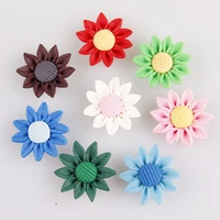 10pieces factory polymer clay ceramic art sunflower beads for crafts necklace decoration accessories handmade