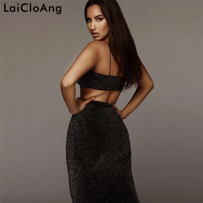 LaiCloAng сексуальное облегающее платье на тонких бретелях с высокой талией Летнее