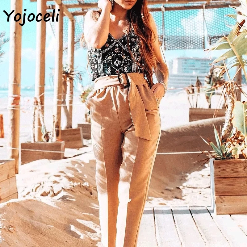 Yojoceli 2019 летняя прямоугольная пряжка брюки женские нижний ремень для верхней