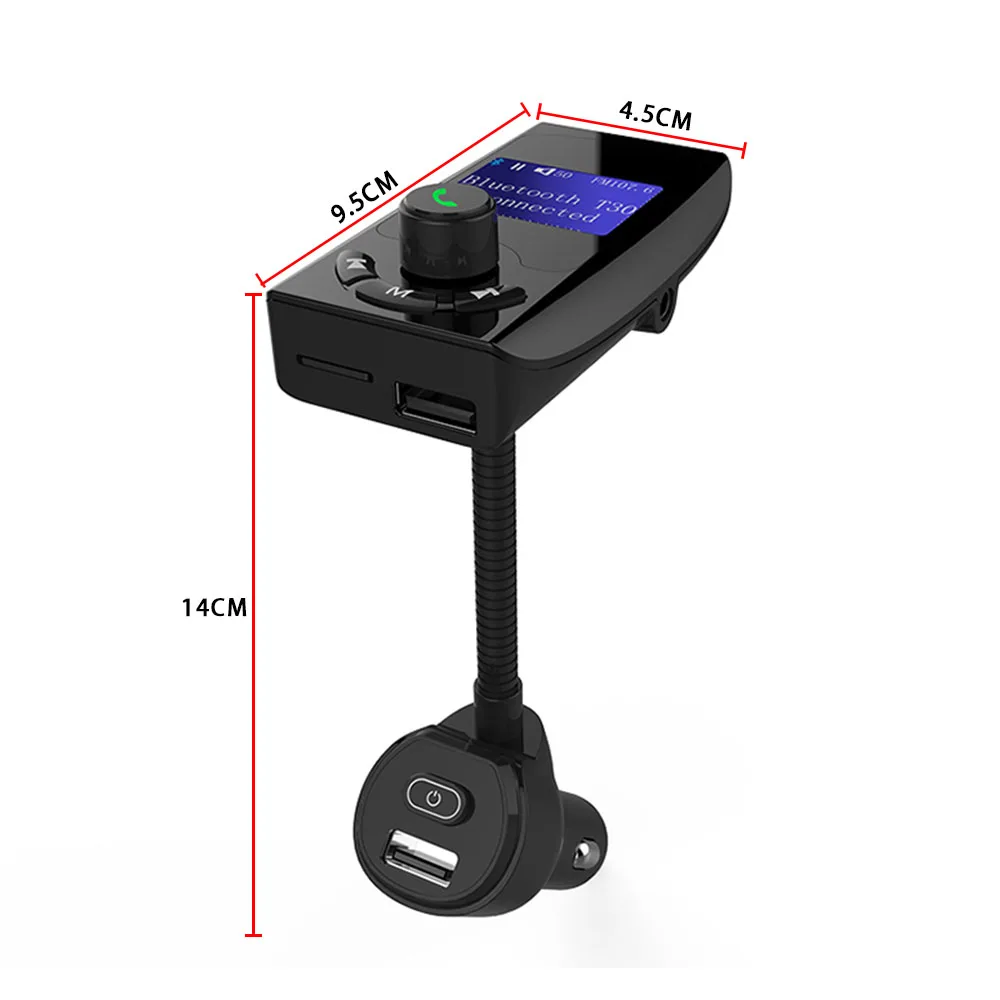 AOSHIKE Bluetooth автомобильный комплект громкой связи fm-передатчик AUX воспроизведение 5