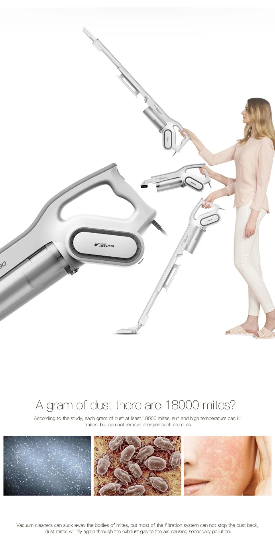 Original Xiaomi Mihome Deerma Low Noise Handheld Multifunctional Vacuum Cleaner Dx700 Flexible Portable Aspirador Dust Collector
